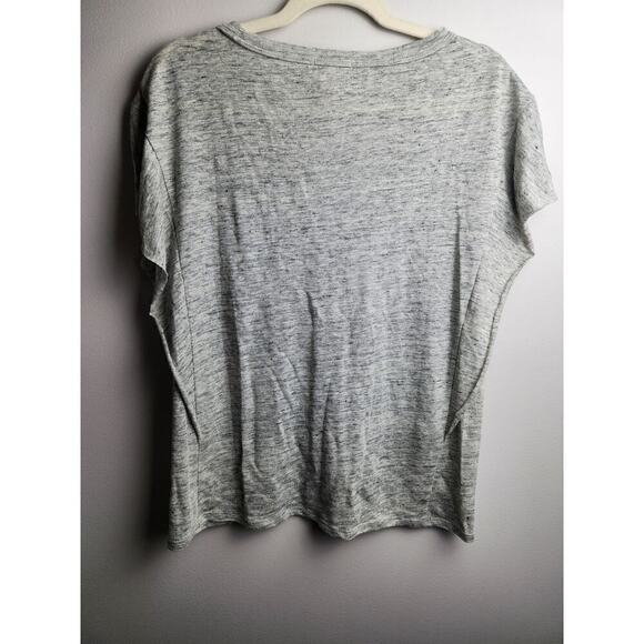 Sundance Rowan Flutter Side Blouse Linen Sz S pocket heathered gray beach boho - Picture 5 of 9